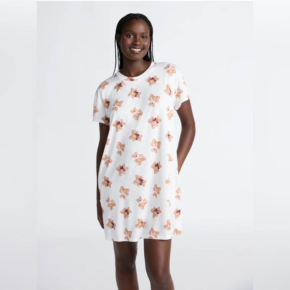 NWT Joyspun Teddy Bear Sleep Shirt 2X/3X Plus Size Pajama Nightgown